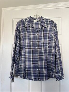 Riders by Lee Purple and Gray Plaid Button-Down Shirt